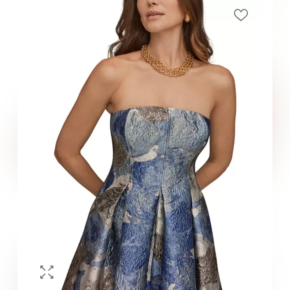 Donna Karan Strapless Jaquard Midi Dress 2 $379 - Picture 9 of 13